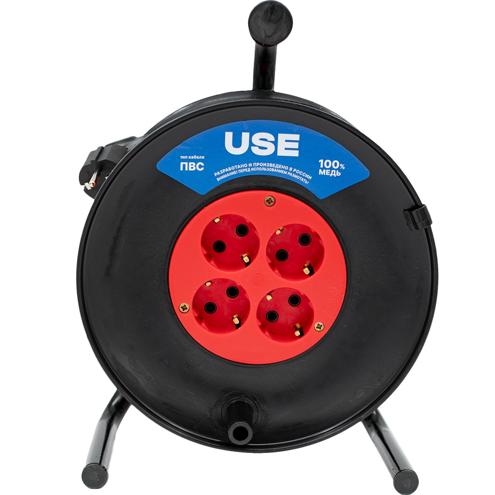 Удлинитель USE ПВС 4000 Вт 50м на катушке с заземлением   USE303-036