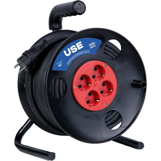 Удлинитель силовой USE КГ 4000 Вт 50м на катушке с заземлением   USE303-042