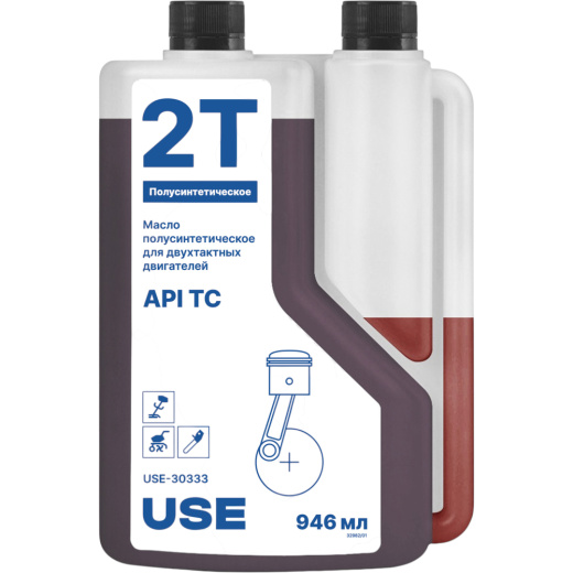 Масло USE 2-х тактное полусинтетика API TC с дозатором 0,946 л   USE-30333