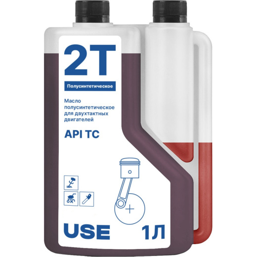 Масло USE 2-х тактное полусинтетика API TC с дозатором 1 л     USE-30015